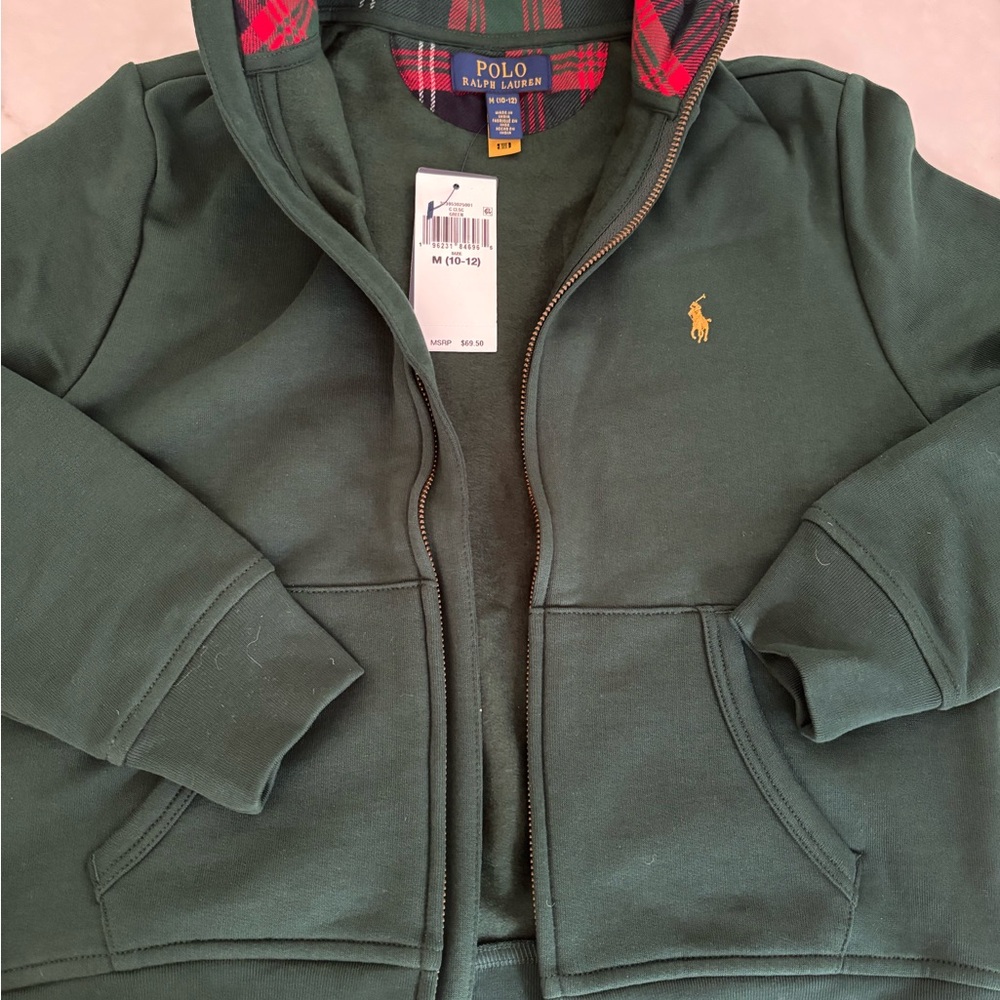 Polo by Ralph Lauren Green Zip-Up Hoodie Sweatshirt